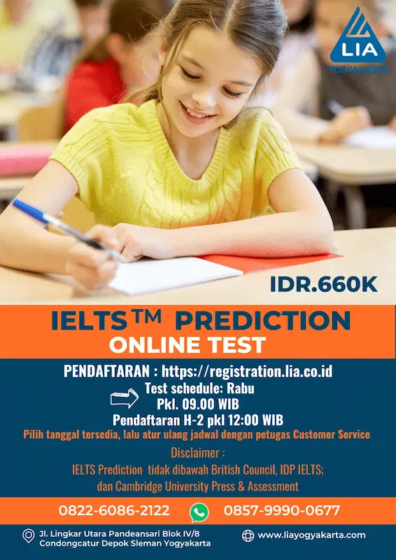 Tes IELTS Yogyakarta | Info & persiapan Lengkap ielts prediction test lia yogyakarta