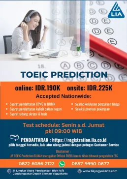 Tes TOEIC Di Yogyakarta tes toeic di lia yogyakarta