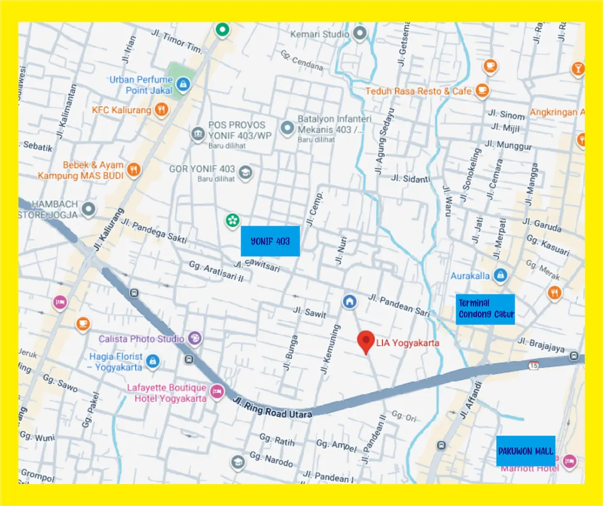 Lokasi dan Cabang LIA Yogyakarta-Alamat Lengkap cabang LIA Yogyakarta